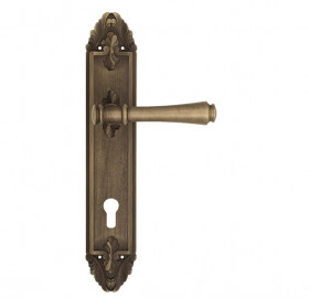 Дверная ручка на планке Venezia CALLISTO CYL PL90 матовая бронза