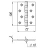 Петля универсальная AJAX 4B/P 100x70x2 SSG сатинированное золото