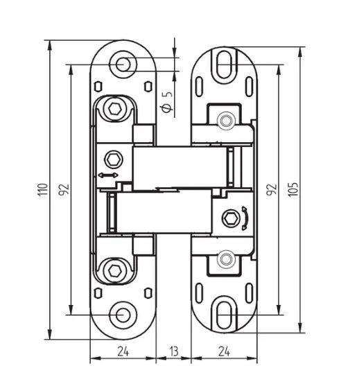 Скрытые петли MORELLI HH-4 PG золото