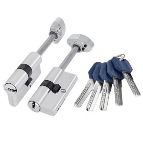 Цилиндровый механизм со штоком PUNTO Z407/75 mm (40+10+25) CP хром 5 кл