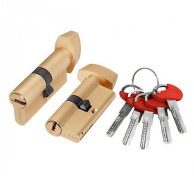 Цилиндровый механизм с вертушкой FUARO  D-PRO5002KnobRL70(30+10+30)  SSG-39 сатинированное золото