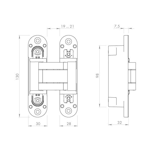 Петля скрытой установки ARMADILLO U3D5000.VPG SG матовое золото TECH
