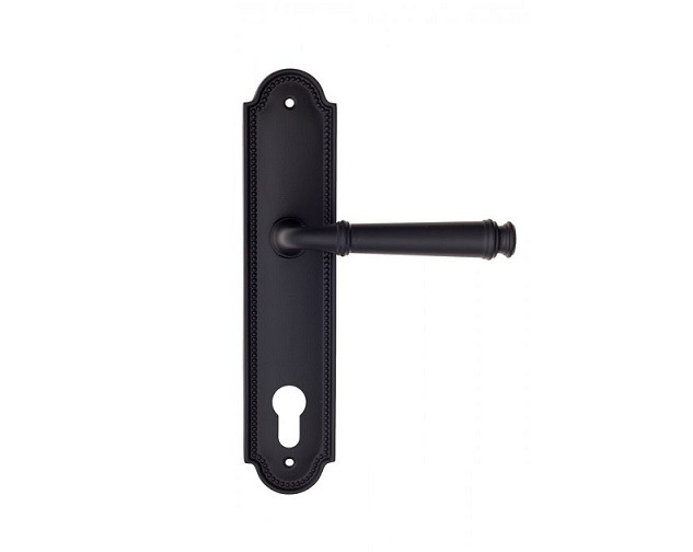 Дверная ручка на планке Fratelli Cattini FARFALLA CYL PL248-NM матовый черный