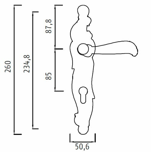 Ручка на планке ARCHIE GENESIS RIZO BL. SILVER PS черненое серебро Проходная