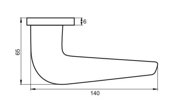 Ручка дверная PUERTO INAL 544-06 slim SSC Макиато супер сатинированный хром