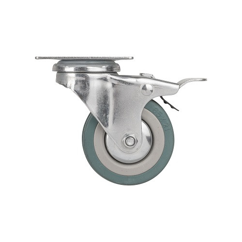 Опора колесная со стопором и площадкой AJAX WL/B-60R/50 kg brake резина