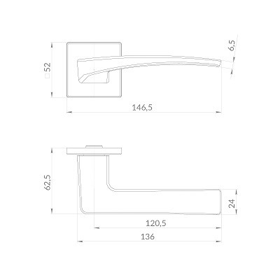 Ручка дверная PUNTO K.EST.Q52.SHARM BL-24 черный