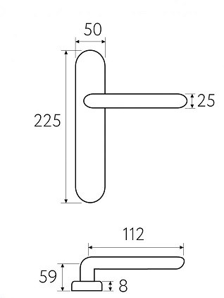 Дверная ручка на планке Fratelli Cattini FOGGIA WC-2 PL248-BS матовая латунь