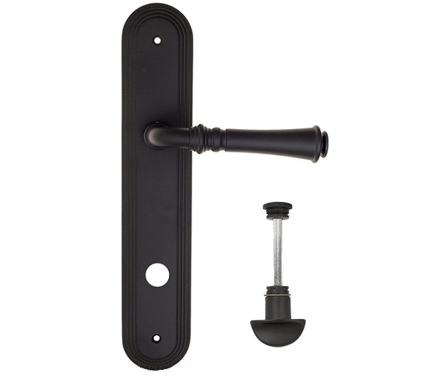 Дверная ручка на планке Fratelli Cattini GRACIA WC-2 PL288-NM матовый черный