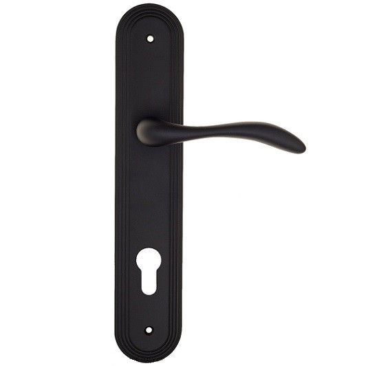 Дверная ручка на планке Fratelli Cattini LUCCIA CYL PL288-NM матовый черный