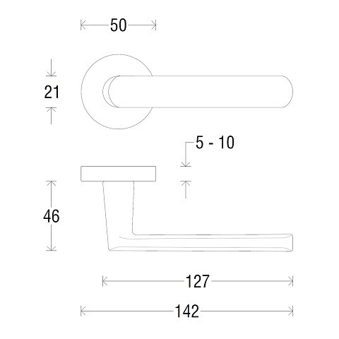 Ручка дверная FADEX FORME 212R SOLIS черный 50PVC